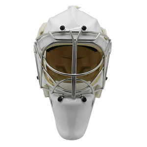Белый стальной защитный защитный хоккейный вратарский шлем