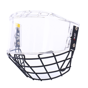 Черная тренировочная хоккейная клетка с защитной маской