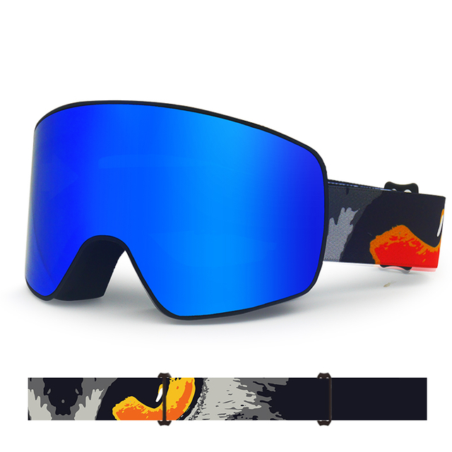 Лыжные очки для взрослых с гибкой оправой и защитой от ультрафиолета